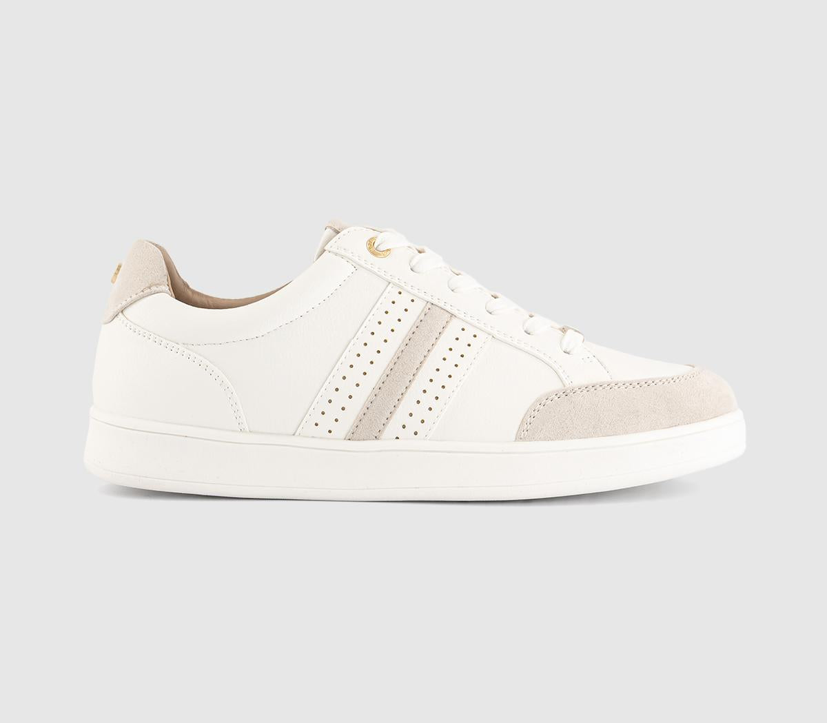 OFFICE Thyme Mixed Material Slim Sole Trainers White