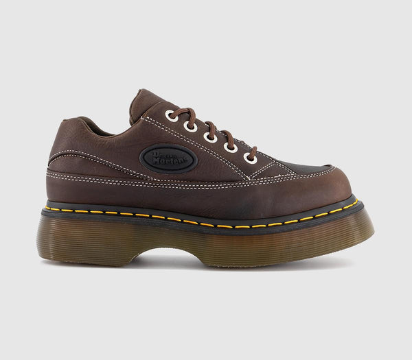Womens Dr. Martens Buzz 5 Eye Shoes Dark Brown Grizzly