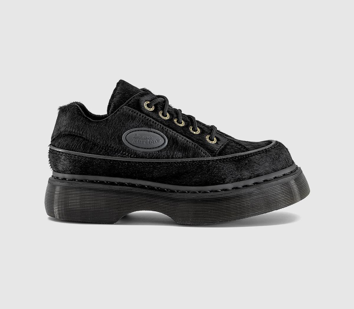 Womens Dr. Martens Buzz 5 Eye Shoes Black Hair On