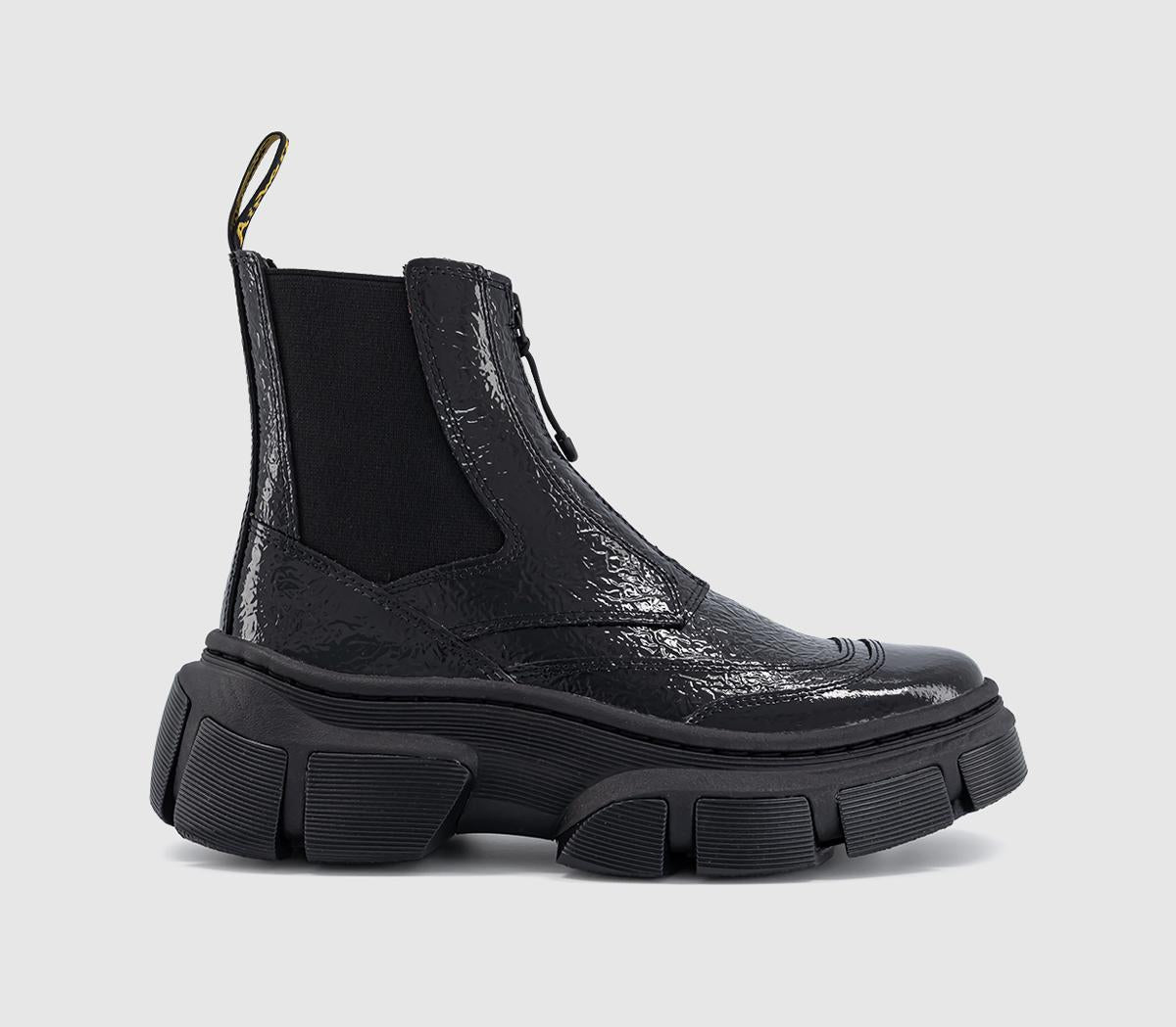 Womens Dr. Martens Dmxl Zip Chelsea Boots Black Distressed Patent