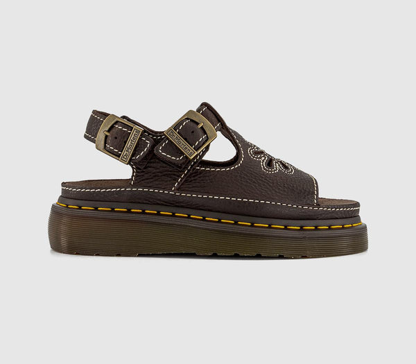 Womens Dr. Martens Dunnet Flower Sandals Brown