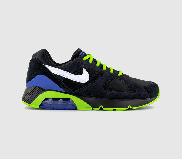 Nike Air 180 Trainers New Black White Action Green