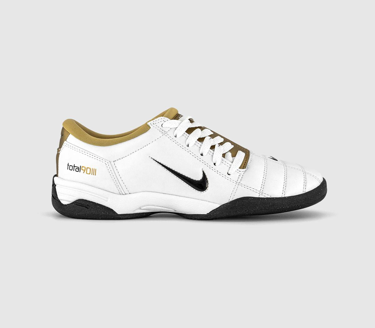Mens Nike T90 Trainers White Black Metallic Gold Uk Size 6 Eu39