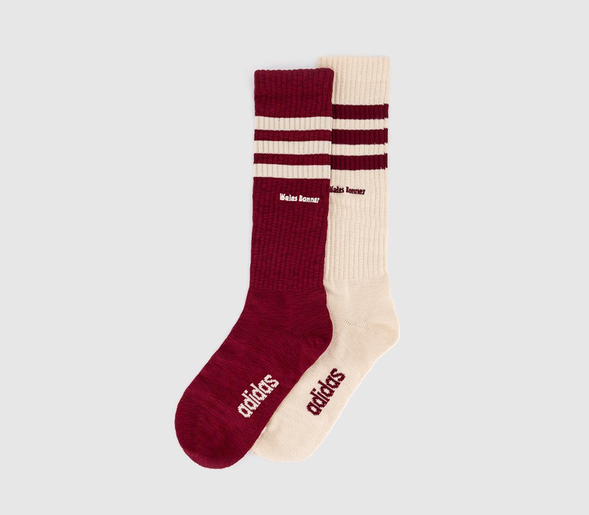 Accessories adidas Consortium Wales Bonner 3Stripe Socks Wonder White Collegiate Burgundy