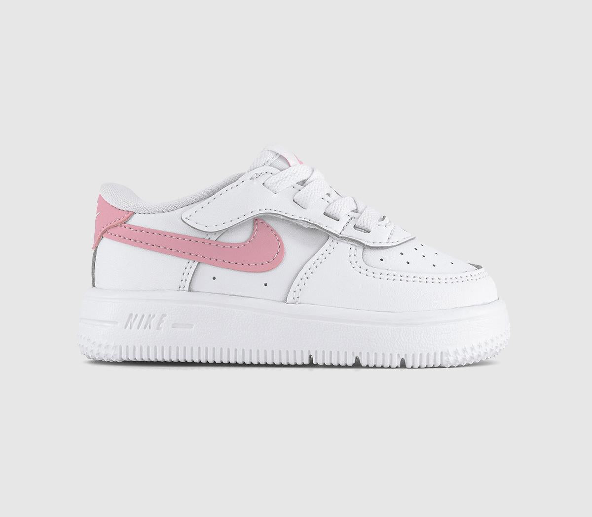 Womens Nike Force 1 Low Easyon Infant Trainers White Medium Soft Pink White Uk Size 7.5 Infant