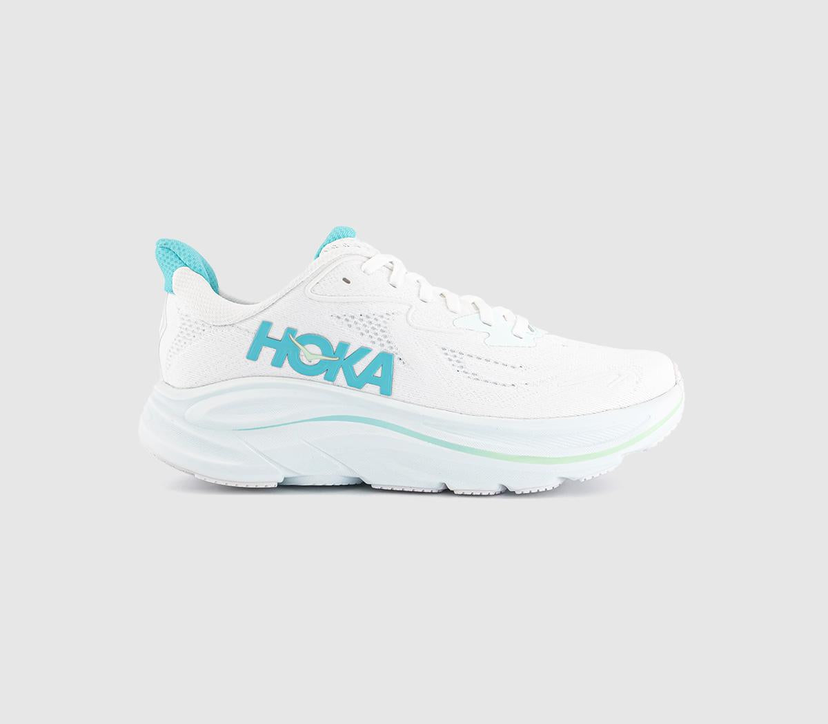  Hoka Clifton 10 Trainers White Cielo Blue Uk Size 4.5