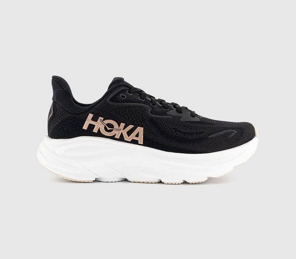 HOKA Clifton 10 Trainers Black Rose Gold F - OFFCUTS SHOES by OFFICE