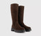 Womens OFFICE Kash Chunky Knee High Boots Brown Suede