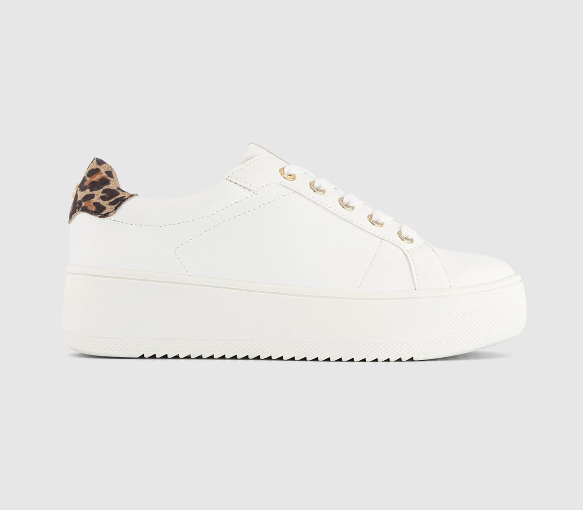 OFFICE Tia Platform Lace Up Trainers White