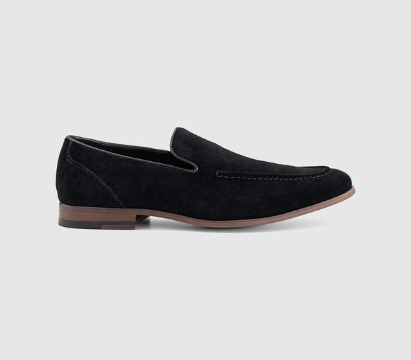 Mens OFFICE Channing Suede Loafers Black Suede