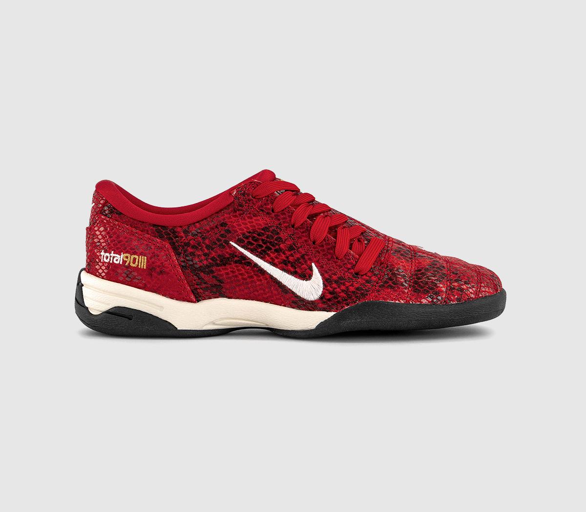 Nike W T90 Trainers Fire Red Pale Ivory Black Elemental Gold