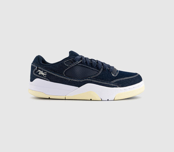 Jordan Flight Court Trainers Obsidian Alabaster White