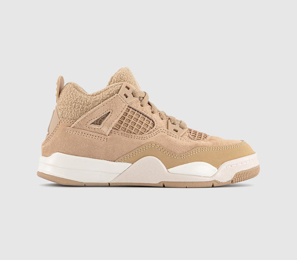 Kids Jordan Air Jordan 4 Retro OG Preschool Trainers Hemp Lt Orewood Brn