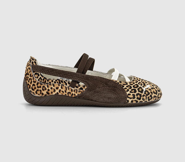 Womens Puma Speedcat Ballet Trainers Leopard Brown Uk Size 5.5