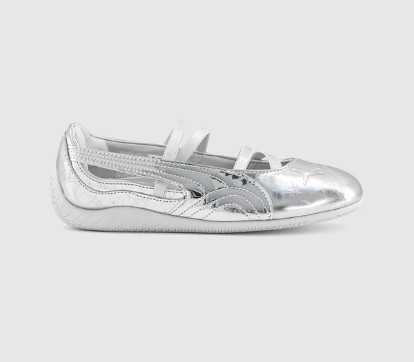 PUMA Speedcat Ballet Pump Trainers Silver Feather