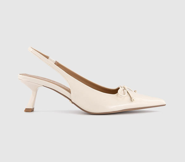 Womens OFFICE Martha Bow Trim Court Heels Off White