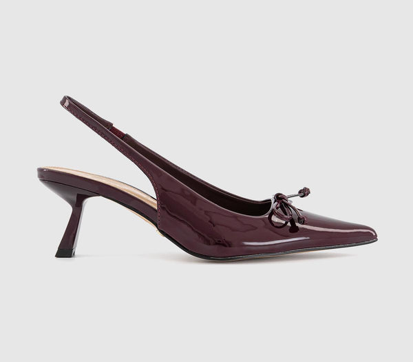 Womens OFFICE Martha Bow Trim Court Heels Berry