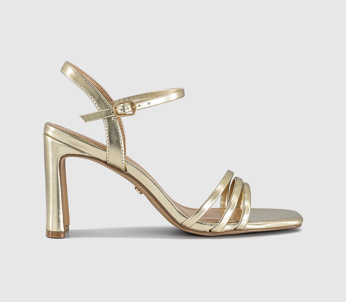 Womens OFFICE Honey Strappy Heeled Sandals Gold