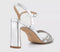 Womens OFFICE Honey Strappy Heeled Sandals Silver Embellished - OFFCUTS SHOES by OFFICE