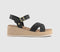 Womens EARTHADDICT Mallow Espadrille Wedge Sandal Black