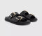 Womens OFFICE Shae Double Buckle Footbed Sliders Black