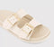 Womens OFFICE Shae Double Buckle Footbed Sliders Off White