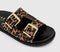 Womens OFFICE Shae Double Buckle Footbed Sliders Leopard