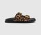 Womens OFFICE Shae Double Buckle Footbed Sliders Leopard