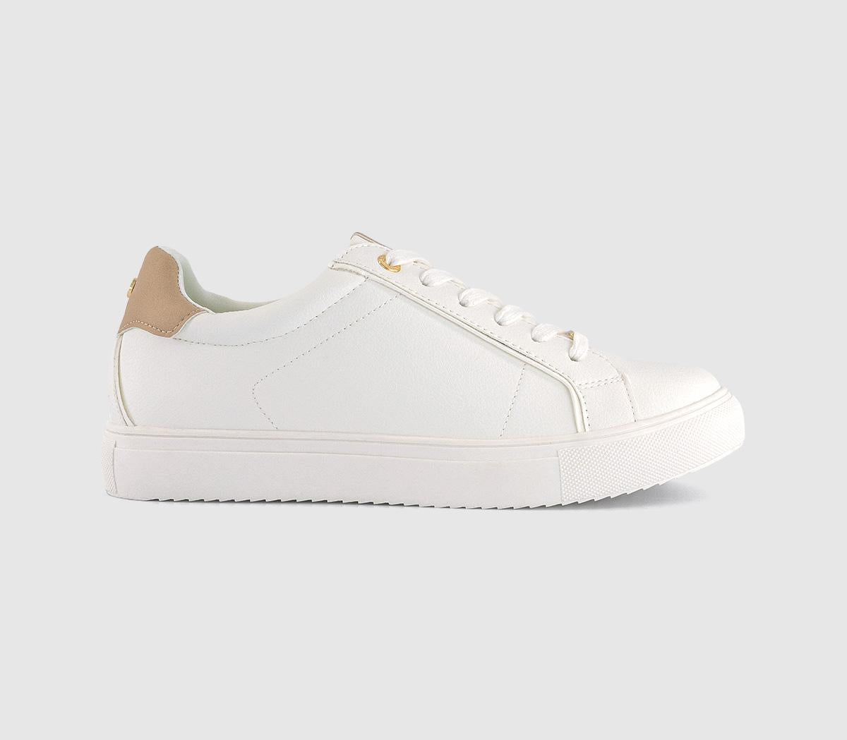OFFICE Texas Lace Up Cup Sole Trainers White