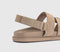 Womens OFFICE Shelby Slingback Cut Out Footbed Sandals Taupe Suede