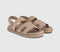 Womens OFFICE Shelby Slingback Cut Out Footbed Sandals Taupe Suede