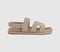 Womens OFFICE Shelby Slingback Cut Out Footbed Sandals Taupe Suede