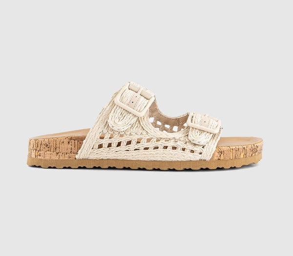 Womens EARTHADDICT Daffodil Woven Buckle Footbed Sandals Off White