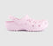 Womens Crocs Classic Floral Cut Out Clogs Pink Milk