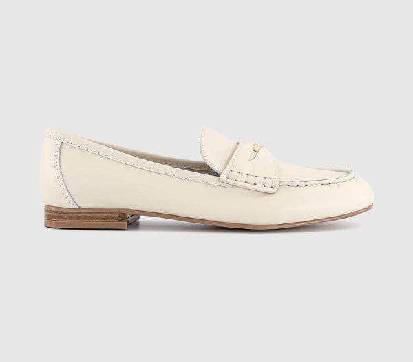 Womens OFFICE Famous Penny Loafers White Leather