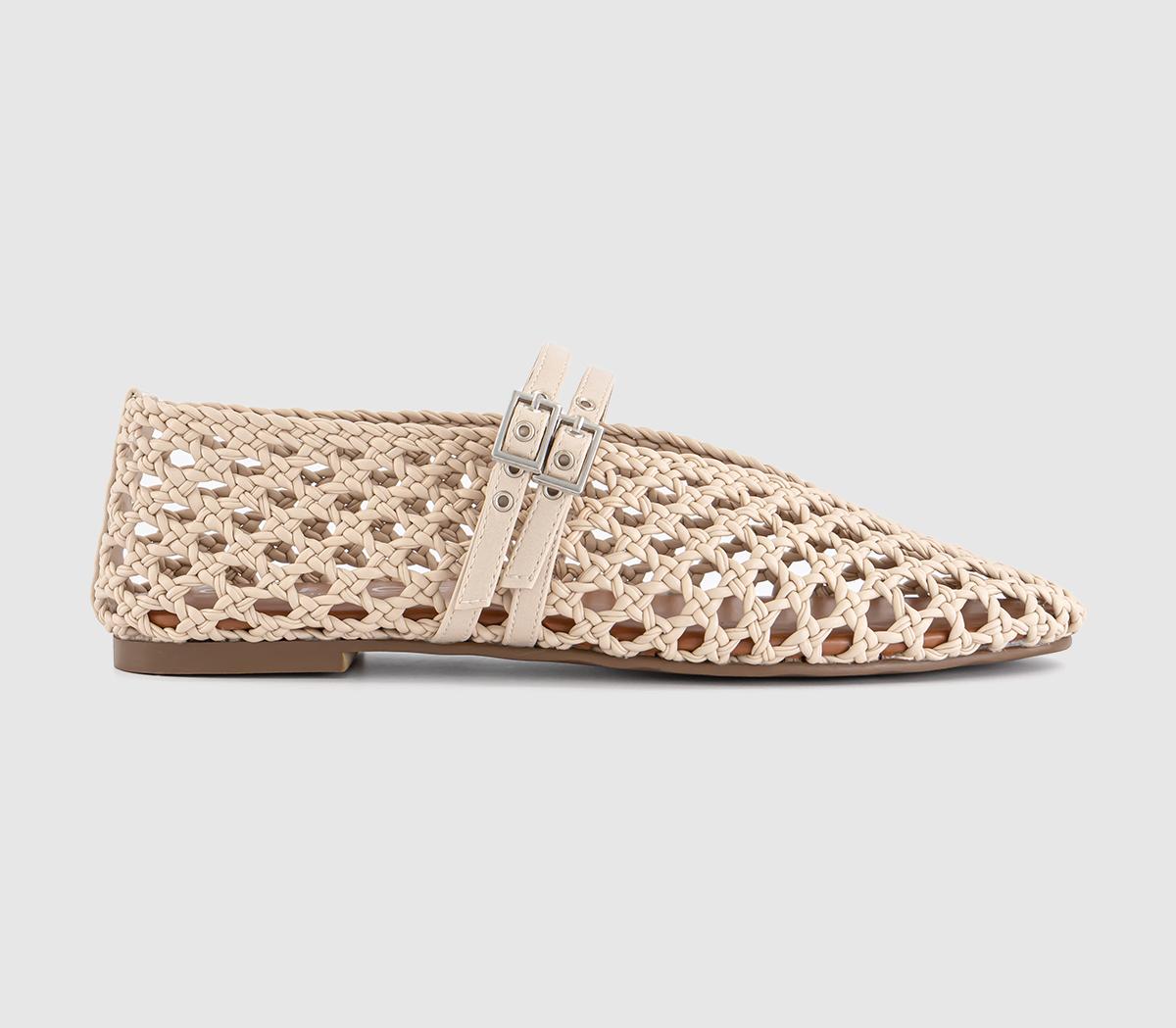Womens OFFICE Flirt Woven Mary Jane Shoes Cream