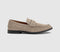 Mens OFFICE Marcel Round Toe Penny Loafers Beige Suede