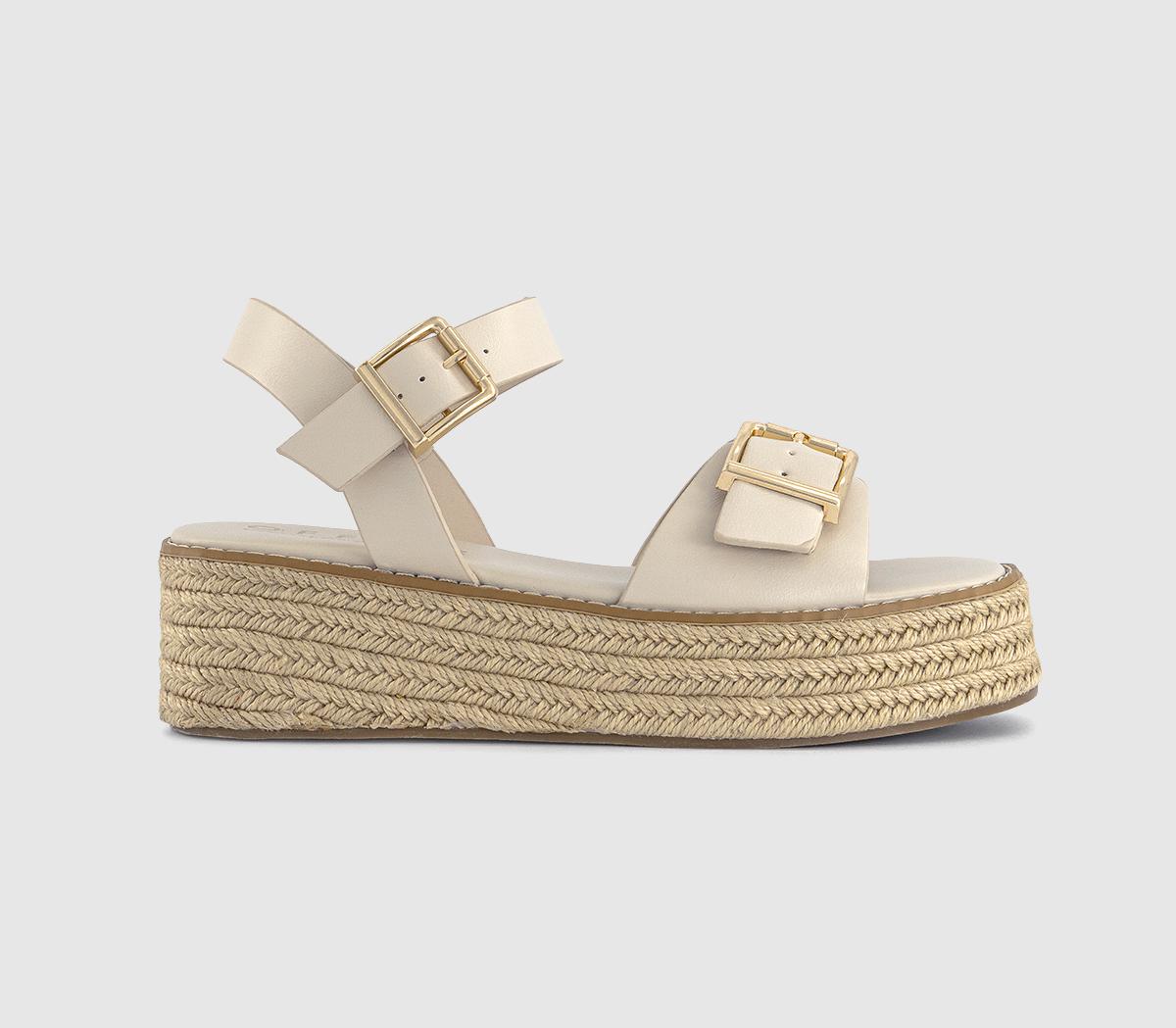 Womens OFFICE Miller Espadrille Wedge Sandals White