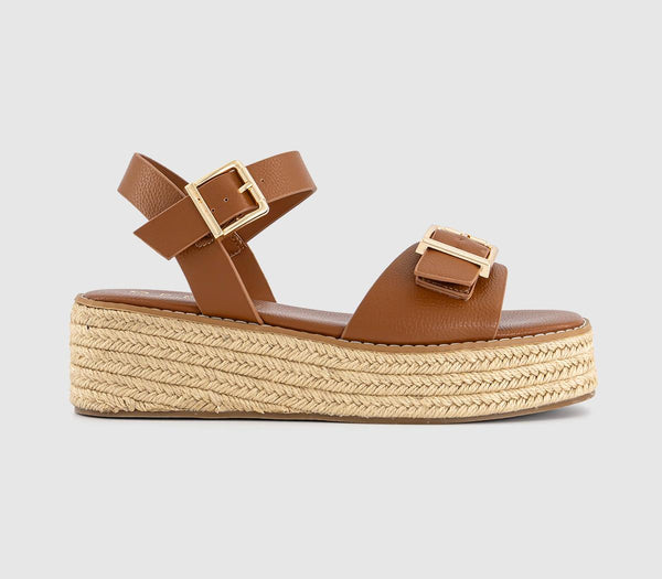 Womens OFFICE Miller Espadrille Wedge Sandals Tan