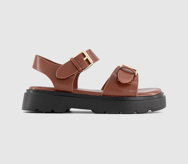 Kids OFFICE Kids Gemma Double Buckle Chunky Kids Sandals Tan