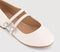 Kids OFFICE Genesis Double Strap Mary Jane Shoes Cream Patent