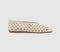 Womens OFFICE Flawless Woven Ballerina Flats Cream Canvas