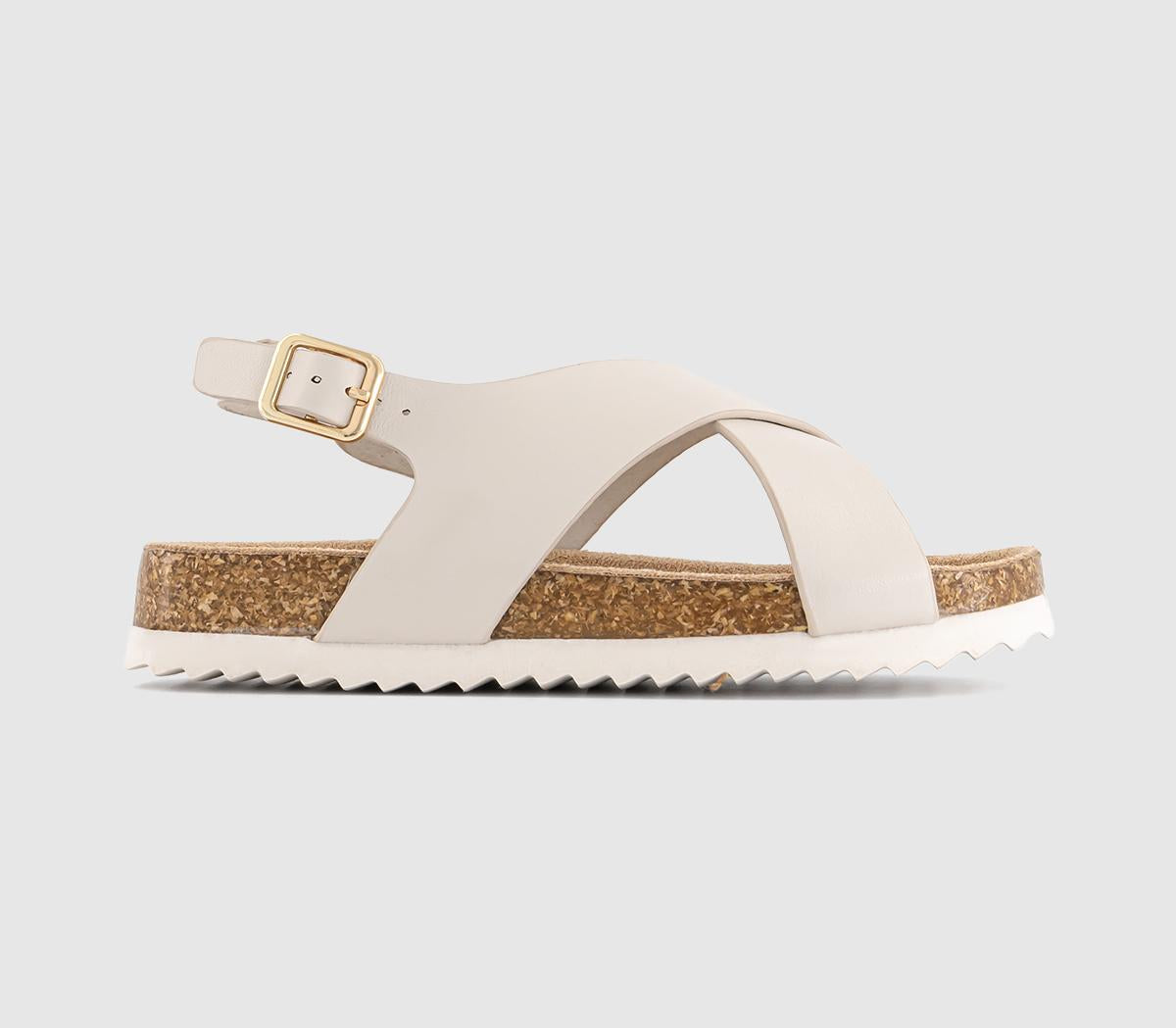 Kids EARTHCHILD Tropic Cross Over Footbed Sandals White