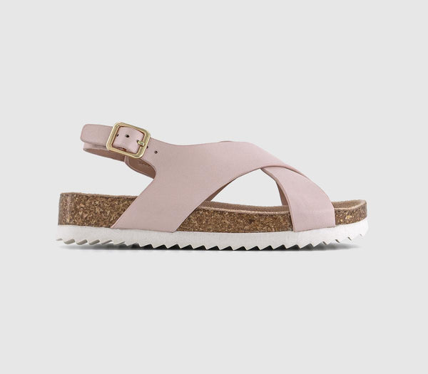 Kids EARTHCHILD Tropic Cross Over Footbed Sandals Pink