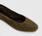 Womens OFFICE Fairytale Suede Ballerina Pumps Olive Suede