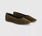 Womens OFFICE Fairytale Suede Ballerina Pumps Olive Suede