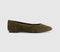 Womens OFFICE Fairytale Suede Ballerina Pumps Olive Suede