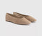 Womens OFFICE Fairytale Suede Ballerina Pumps Taupe Suede