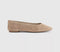 Womens OFFICE Fairytale Suede Ballerina Pumps Taupe Suede