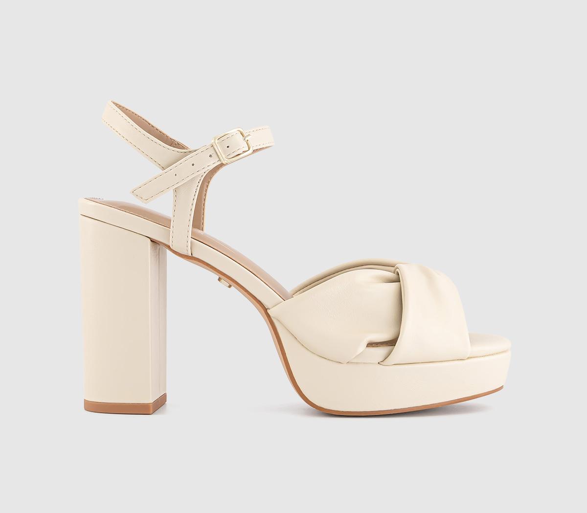 Womens OFFICE Helena Knotted Platform Sandals Off White
